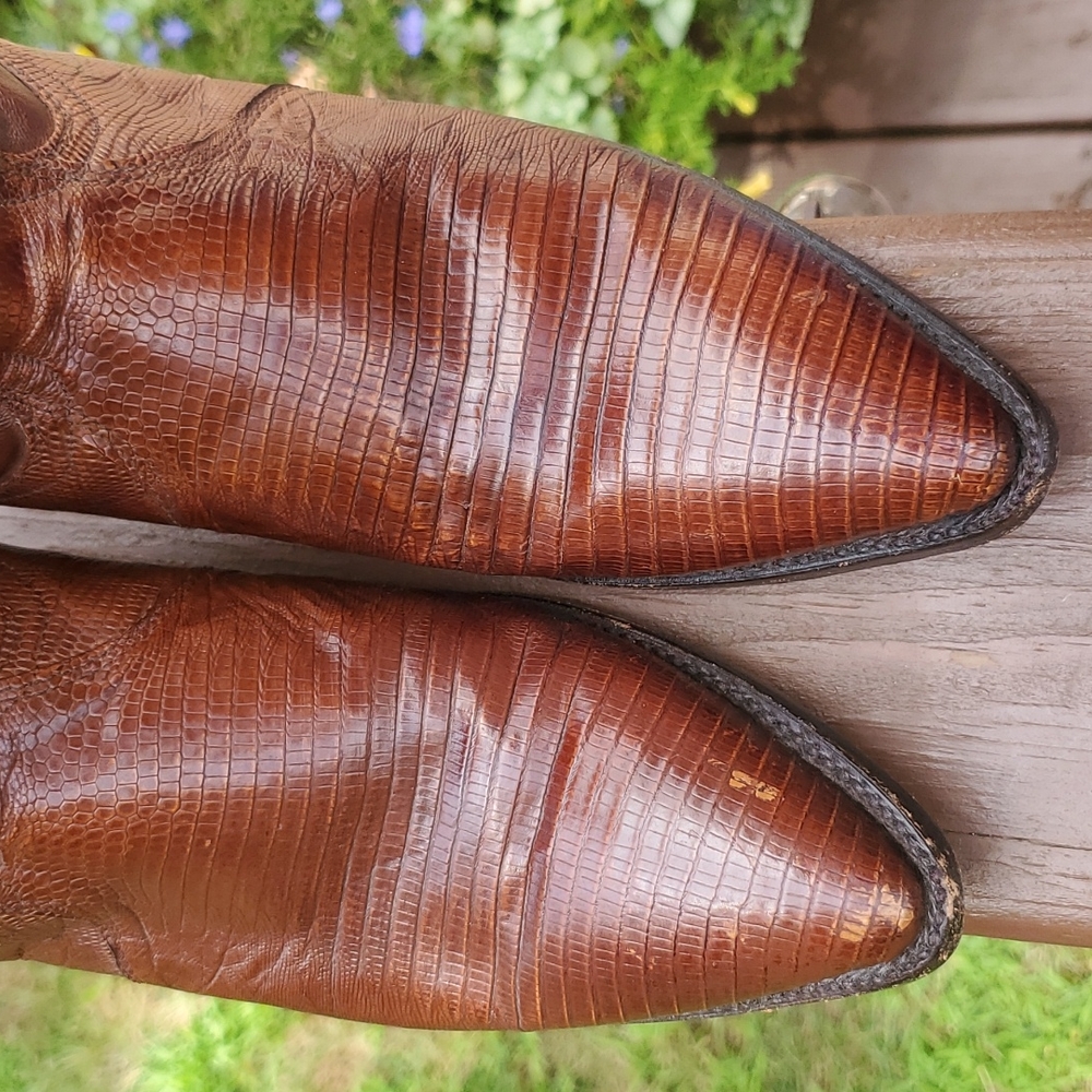Vintage Dan Post Teju Lizard and Leather Size 7.5 - Picture 8 of 12